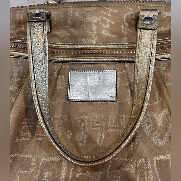 Coach Poppy Storypatch Glam Tote 15301 Limited Edition Gold - Picture 5 of 13